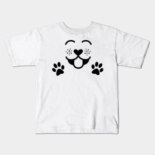 sweet Dog Face with Paws Cartoon Kids T-Shirt